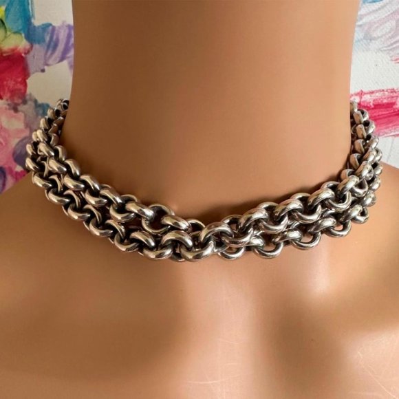 Authentic! Tiffany & Co Sterling Silver Circle Link Long 32" Chain Necklace - Picture 8 of 10